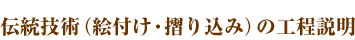 伝統技術（絵付け・擦り込み）の工程説明